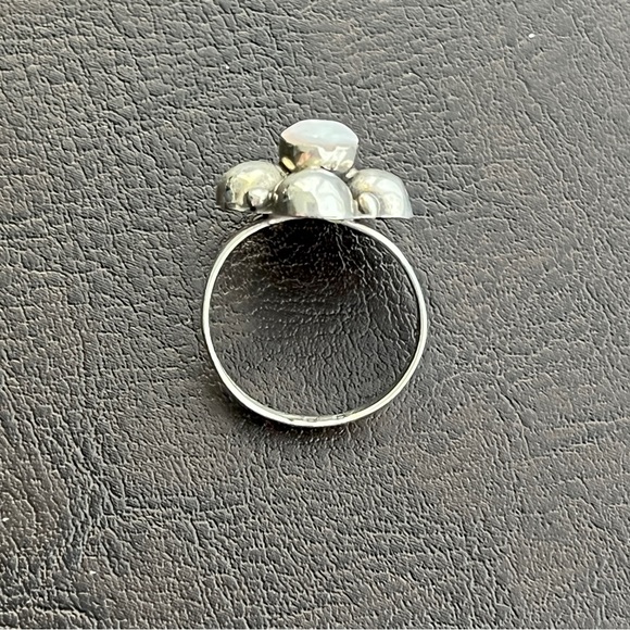 Vintage Taxco Mexico sterling silver and mother of pearl ring - Picture 8 of 11